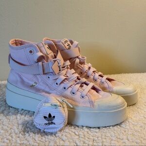 adidas Zinna Bonnega Pink High-Top Platform Sneakers with Ankle Strap